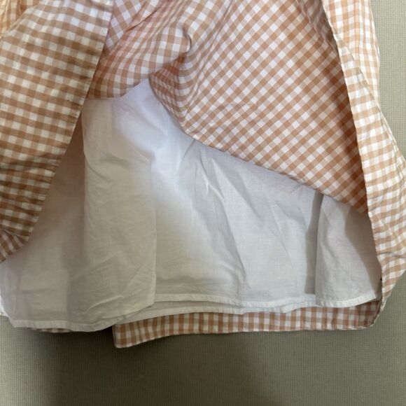 J. Crew Smocked Puff-Sleeve Cotton Poplin Gingham Dress Extra Large Pockets - Picture 9 of 13